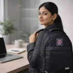 Atlas Classic Laptop Backpack 15.6 inch on office desk for corporate gifting and employee welcome kits