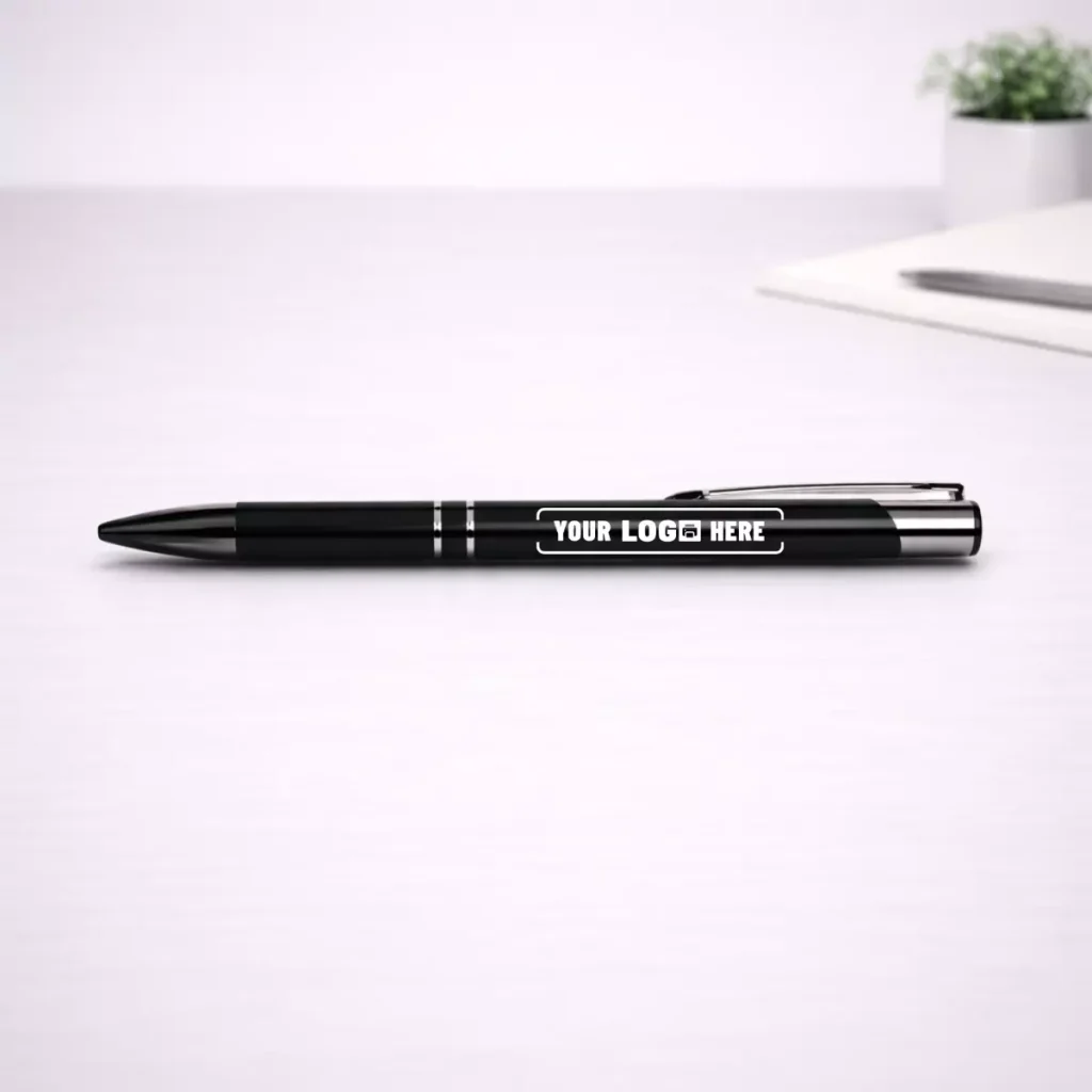 Black metal ball pen suitable for corporate gifting and employee welcome kits
