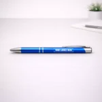 Blue metal ball pen suitable for corporate gifting and employee welcome kits