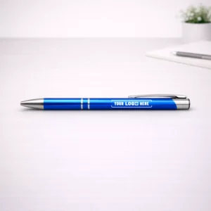 Blue metal ball pen suitable for corporate gifting and employee welcome kits