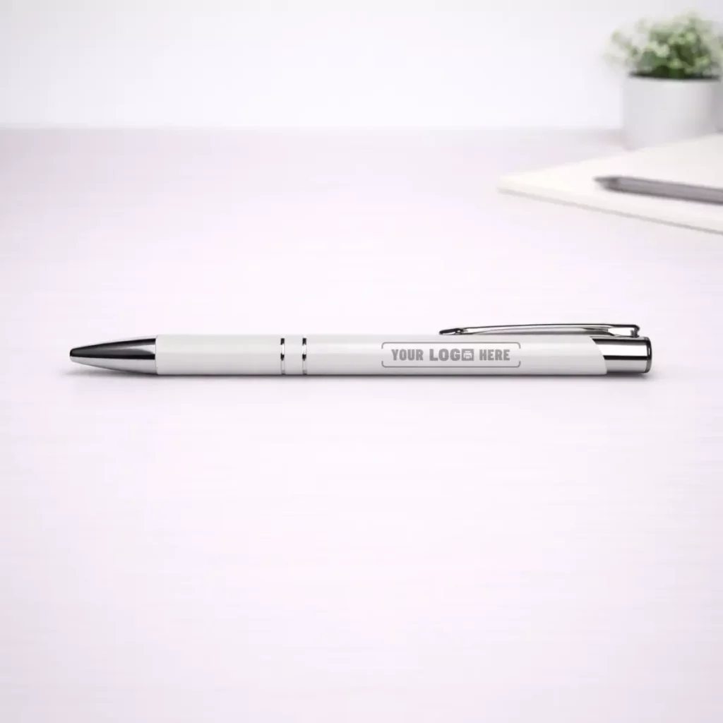 White metal ball pen suitable for corporate gifting and employee welcome kits