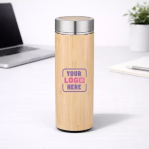 Bamboo stainless steel bottle suitable for corporate gifting and employee welcome kits