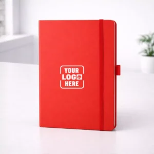 Red A5 hard bound diary with 192 pages suitable for corporate gifting and employee welcome kits