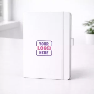White A5 hard bound diary with 192 pages suitable for corporate gifting and employee welcome kits
