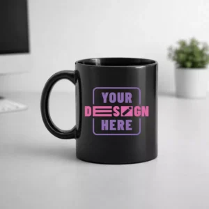 Black ceramic coffee mug 325 ml suitable for corporate gifting and employee welcome kits