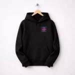 Black 350 GSM cotton hoodie suitable for corporate winter gifting and employee welcome kits