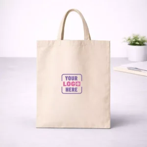Cream cotton tote bag with sturdy handles suitable for corporate gifting and employee welcome kits