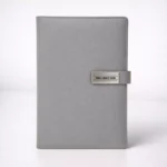 Grey diary style 5000mAh power bank suitable for corporate gifting and employee welcome kits