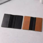 Classic leather passport organiser open view displayed on desk suitable for corporate gifting and onboarding kits