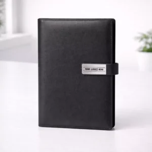 Classic PU leather diary black A5 192 pages suitable for corporate gifting and employee welcome kits