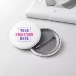 Classic pin back badge 5.8 cm suitable for corporate events and employee welcome kits