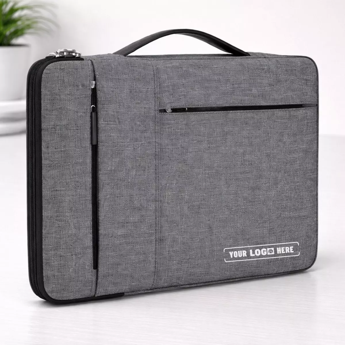 Classic two pocket 15.6 inch laptop sleeve suitable for corporate gifting and employee welcome kits