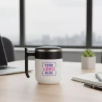ComfortGrip insulated coffee mug 350 ml placed on office desk suitable for corporate gifting and employee welcome kits
