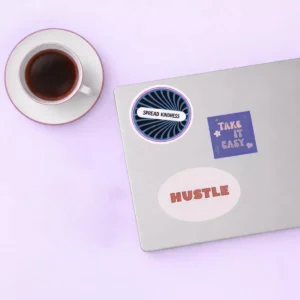 Custom logo laptop stickers set of 4 suitable for corporate gifting and employee welcome kits