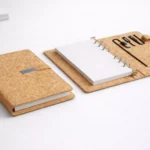 EcoFusion Cork Power Bank Diary Features side for Sustainable Corporate Gifting open view