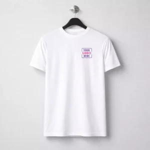 White crewneck T-shirt 120 GSM lightweight corporate event T-shirt for employee welcome kits