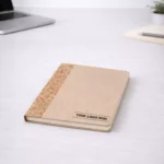 Executive NanoCoat cork diary lying on desk suitable for corporate gifting and employee welcome kits