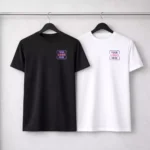 Performance polyester T-shirt displayed hanging suitable for corporate gifting and employee onboarding kits