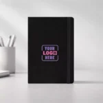 Black A5 fabric strap notebook suitable for corporate gifting and employee welcome kits