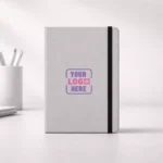 Grey A5 fabric strap notebook suitable for corporate gifting and employee welcome kits