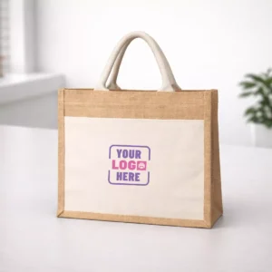 Natural jute bag suitable for corporate gifting, employee welcome kits, and branded merchandise programs