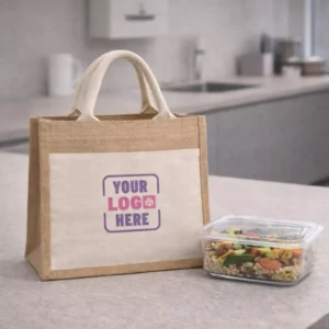 Premium natural jute bag shown in everyday use setting suitable for corporate gifting and employee welcome kits