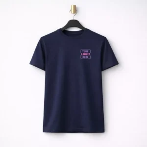 Navy blue premium Pima cotton 180 GSM t-shirt suitable for corporate uniforms and employee welcome kits