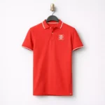 Orange red premium Pima cotton 180 GSM t-shirt suitable for corporate uniforms and employee welcome kits
