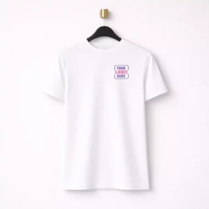 White premium Pima cotton 180 GSM t-shirt suitable for corporate uniforms and employee welcome kits