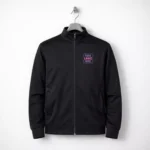 Black bonded fleece jacket suitable for corporate winter gifting and employee welcome kits