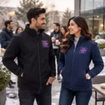 Rare Rabbit premium bonded fleece jacket worn by model in styled setting suitable for corporate gifting and employee welcome kits