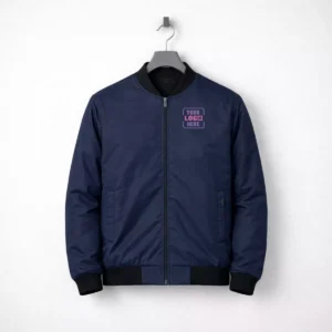 Blue nylon jacket suitable for corporate gifting and employee travel welcome kits