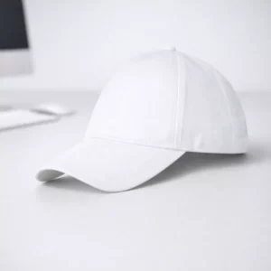 White cotton cap suitable for corporate gifting and employee welcome kits