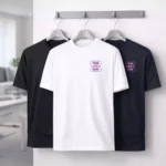 Rare Rabbit signature round neck T-shirt displayed in showcase setting suitable for corporate gifting and employee welcome kits