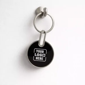 Round metal keychain suitable for corporate gifting and employee welcome kits