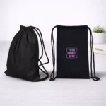 Cotton drawstring bag suitable for corporate gifting, employee welcome kits, and event merchandise