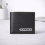 Black leather wallet for men suitable for corporate gifting and executive employee welcome kits