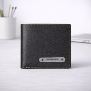Black leather wallet for men suitable for corporate gifting and executive employee welcome kits