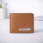 Tan leather wallet for men suitable for corporate gifting and executive employee welcome kits