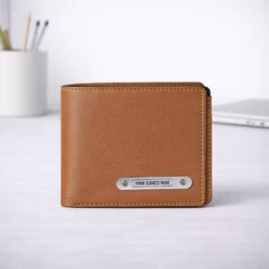 Tan leather wallet for men suitable for corporate gifting and executive employee welcome kits