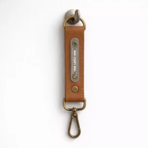 Signature Leather Keychain tan for Corporate Gifting