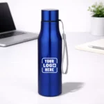 Blue 700 ml steel bottle suitable for corporate gifting and employee welcome kits
