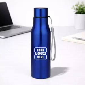 Blue 700 ml steel bottle suitable for corporate gifting and employee welcome kits