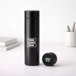 Black smart sensor bottle 500 ml with digital temperature display suitable for corporate gifting and employee kits