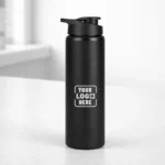 Sporty Steel Water Bottle Black 900 ml