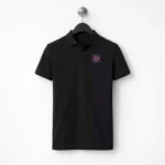 Black 180 GSM sustainable polo t-shirt suitable for corporate gifting and employee welcome kits