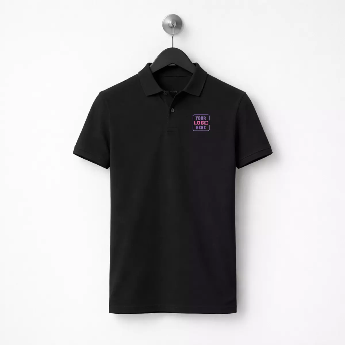 Black 180 GSM sustainable polo t-shirt suitable for corporate gifting and employee welcome kits