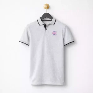 Grey 180 GSM sustainable polo t-shirt suitable for corporate gifting and employee welcome kits