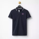 Navy blue 180 GSM sustainable polo t-shirt suitable for corporate gifting and employee welcome kits