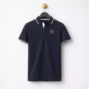 Navy blue 180 GSM sustainable polo t-shirt suitable for corporate gifting and employee welcome kits